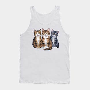 three cats three moods Tank Top